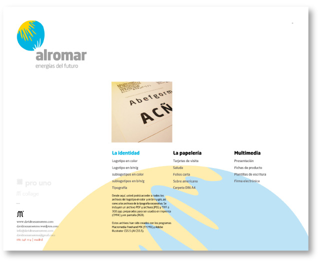 pantalla de la home del CD interactivo