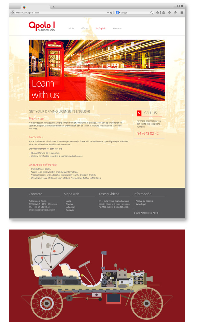 sección de la web e ilustración para slide